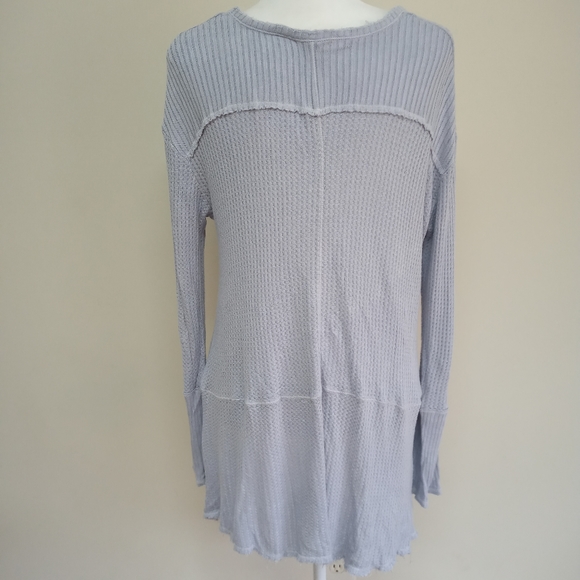 Free People Waffle knit thermal lavender raw hem - Picture 8 of 12